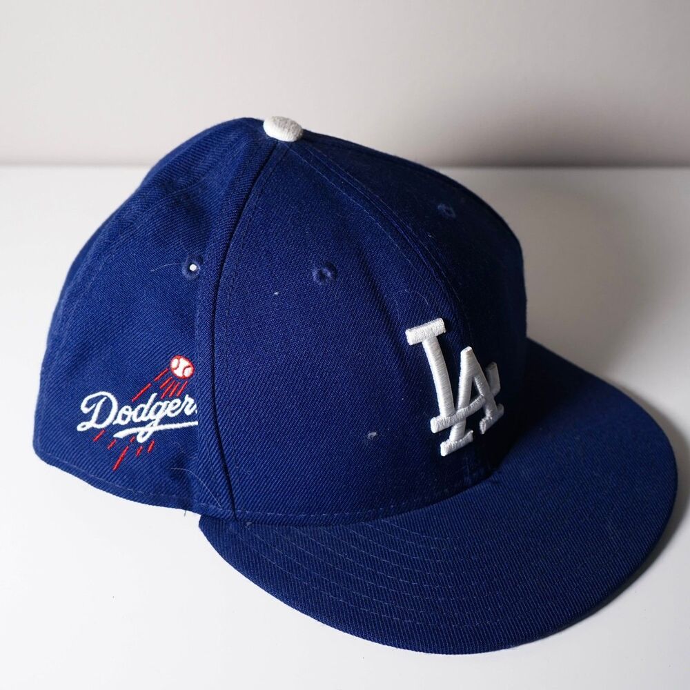 Los Angeles Dodgers New Era Fitted Hat Blue Embroidered Medium Large